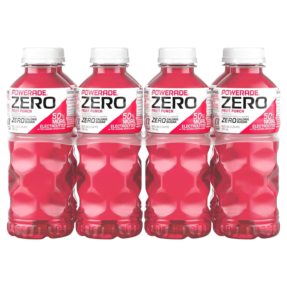 POWERADE ZERO Fruit Punch, 20 fl oz, 8 Pack | Sugar-free Sport Beverage Enhanced with Electrolytes | 50% More Electrolytes vs. the Leading Sports Drink (per 12oz serving)*