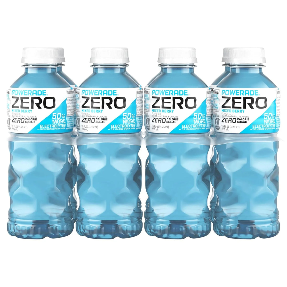POWERADE Electrolyte Enhanced Zero Sugar Mixed Berry Sports Drink, 20 Ounce (Pack of 8)