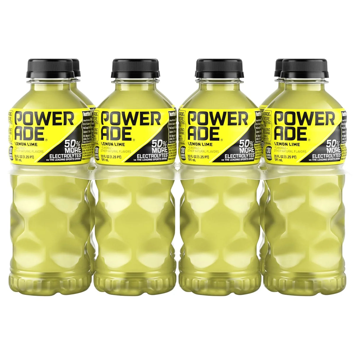 POWERADE Sports Drink, Lemon Lime Electrolyte Drink, 20 Oz (8 Pk) | Sport Beverage Enhanced with Electrolytes | 50% More Electrolytes vs. the Leading Sports Drink (per 12oz serving)*